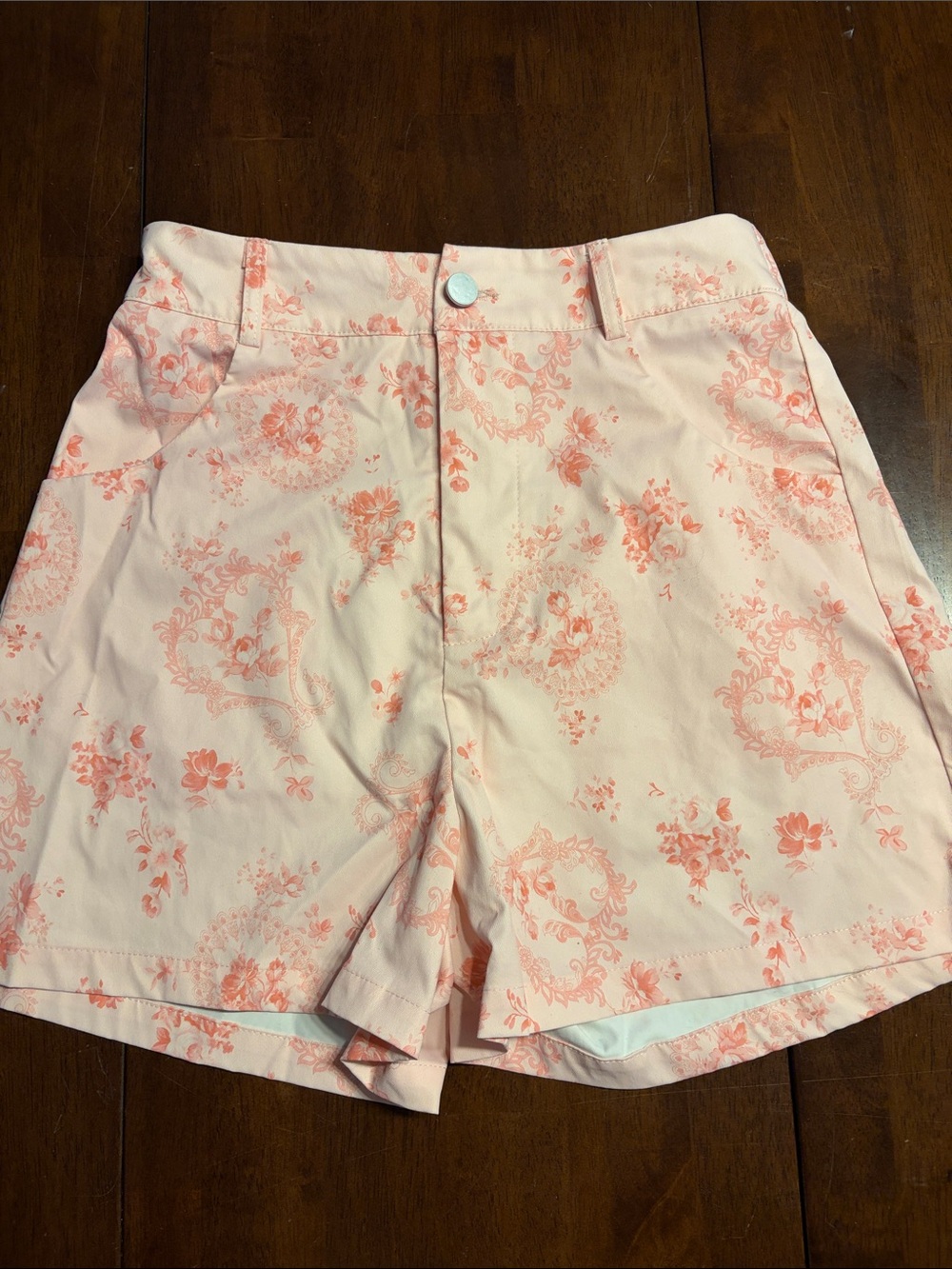 SHEIN Coral Floral High-Waist Shorts never worn